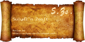 Sulyán Zsolt névjegykártya